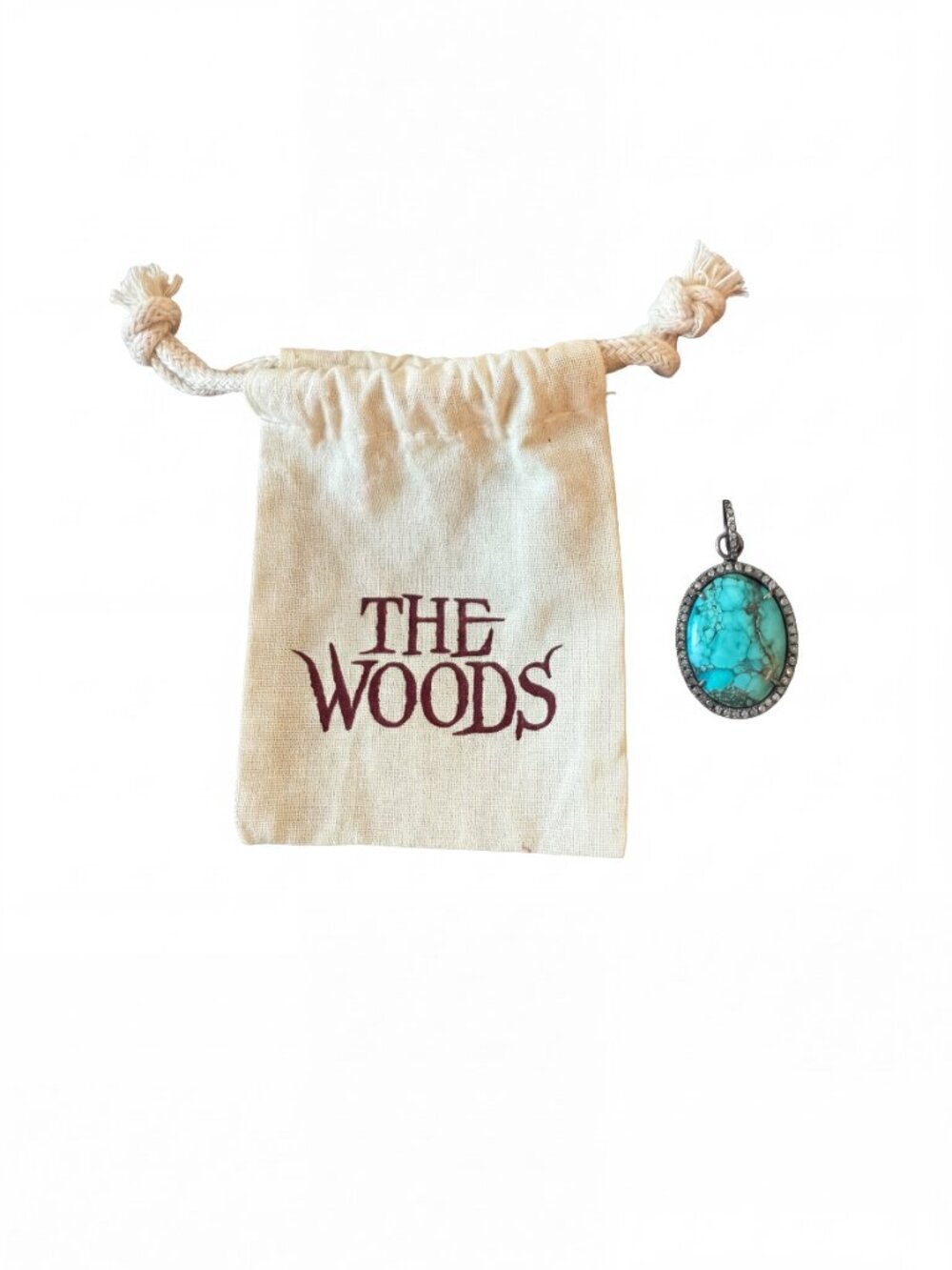 The Woods Fine Jewelry Turquoise and Diamond Pendant